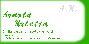 arnold maletta business card